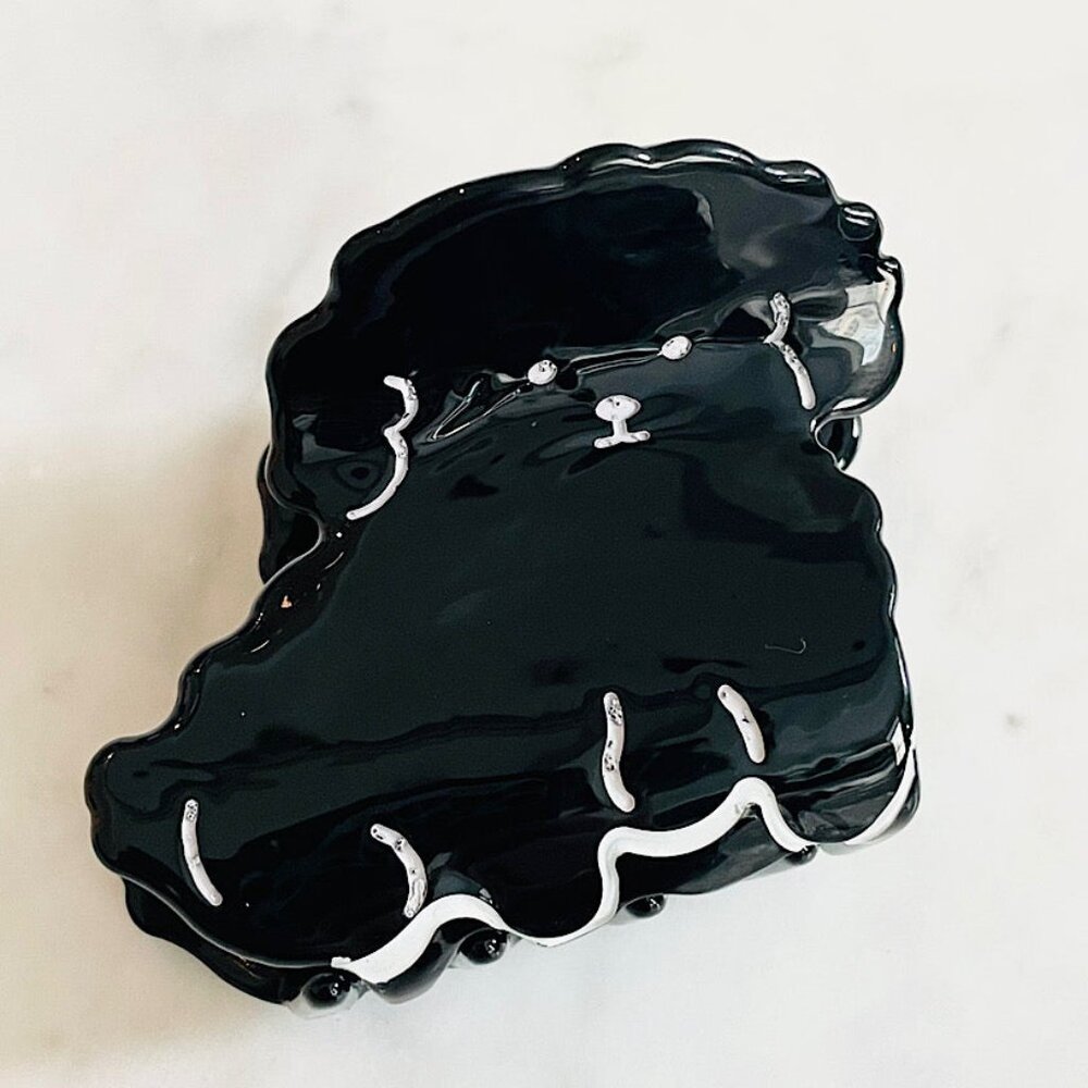 Black Mini Poodle Dog Hair Clip Beret Style